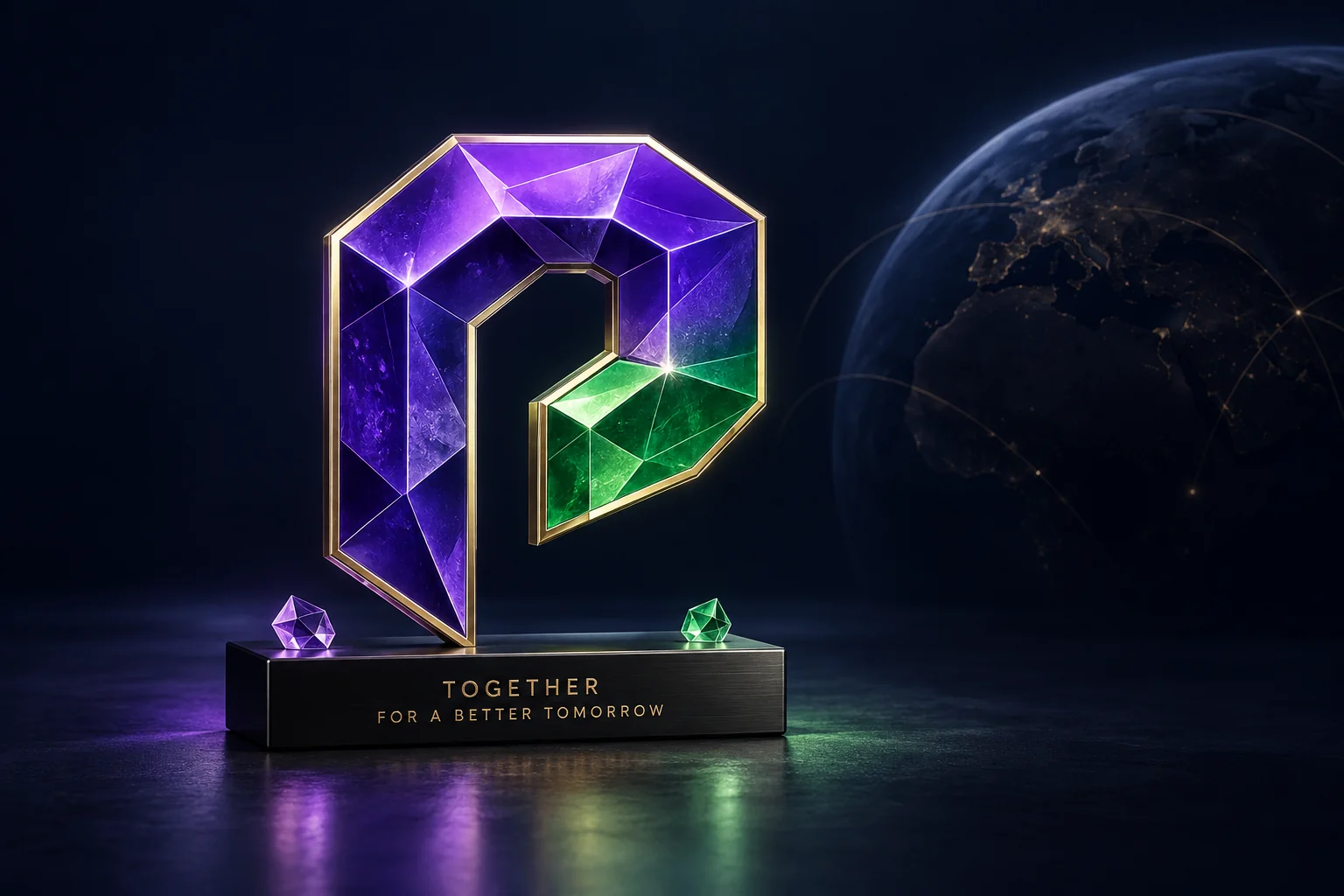 Das originale Permutis-Logo als Skulptur für eine globale Tausch-Community